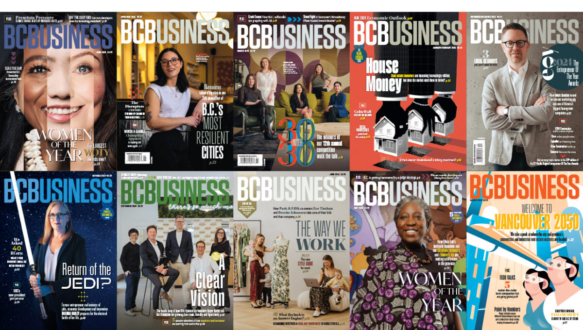 collage of BCBusiness covers