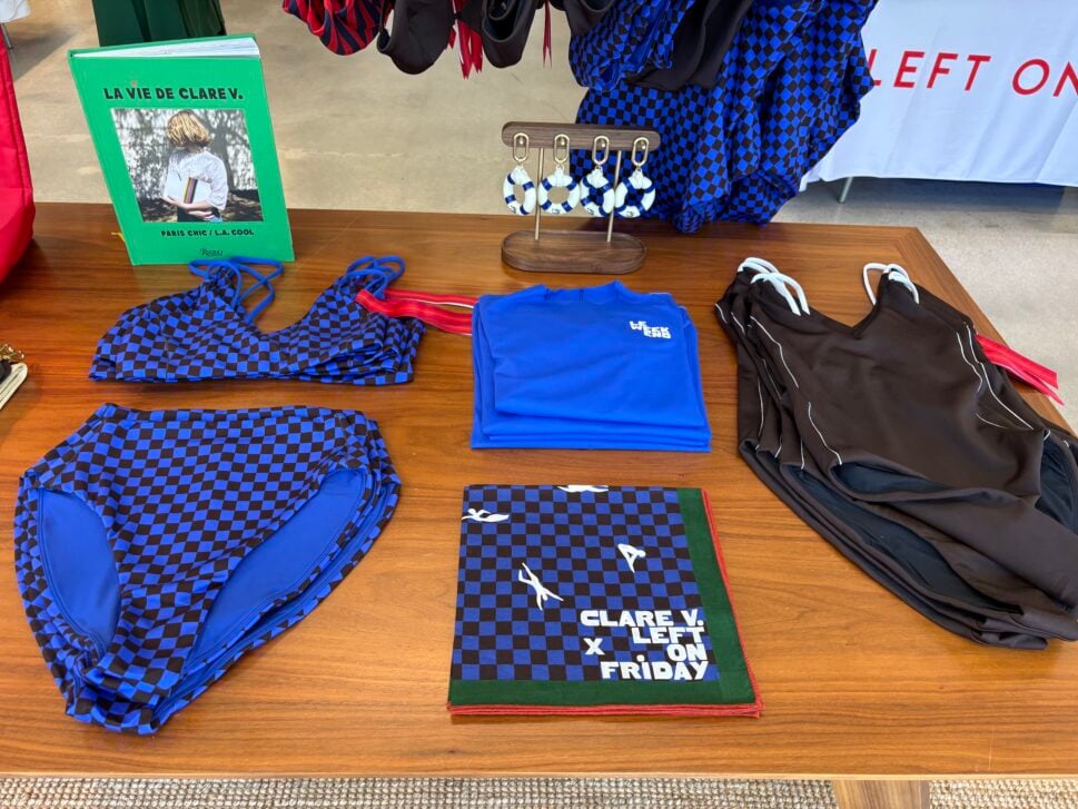 The Clare V collab pieces at the Left on Friday Vancouver store