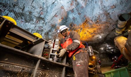 Worker in Platreef mine in South Africa